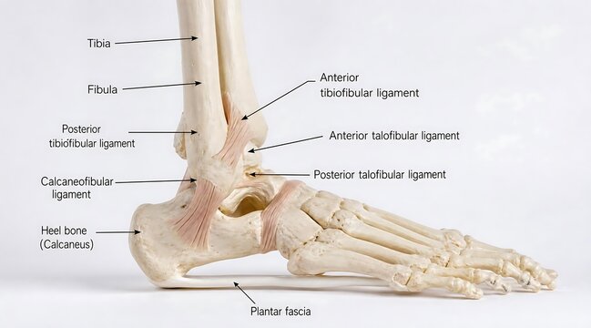 Anatomical diagram of the human foot bones with labels skeleton metatarsals