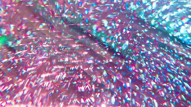 Decomposition of Rays in a Block of Ice. The sunset light penetrates through the ice layer, creating bizarre light effects in the multitude of air bubbles