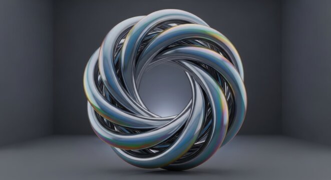 3d spiral shape with rainbow colors