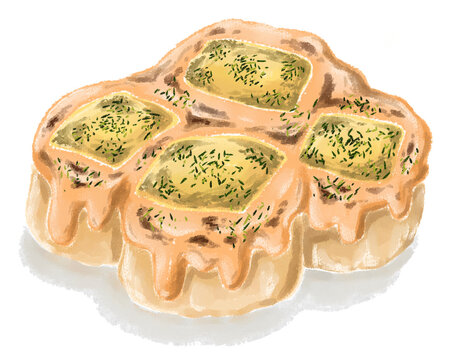 Torched Mentai Dimsum with Melted Cheese and Seaweed Topping