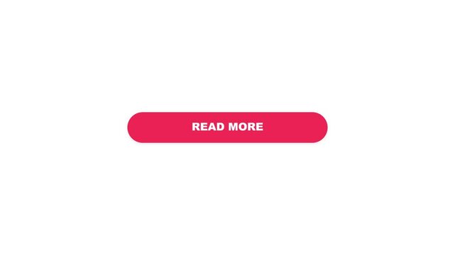 Animated red read more button click on white background