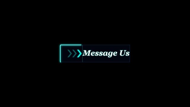 Message Us Call to Action Button with Animated Cyan Glow Border