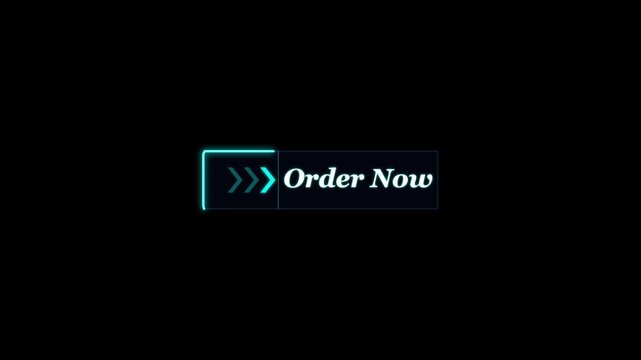 Neon Glowing Order Now Button Animation on Black Background
