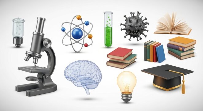 Education and science concept with school supplies