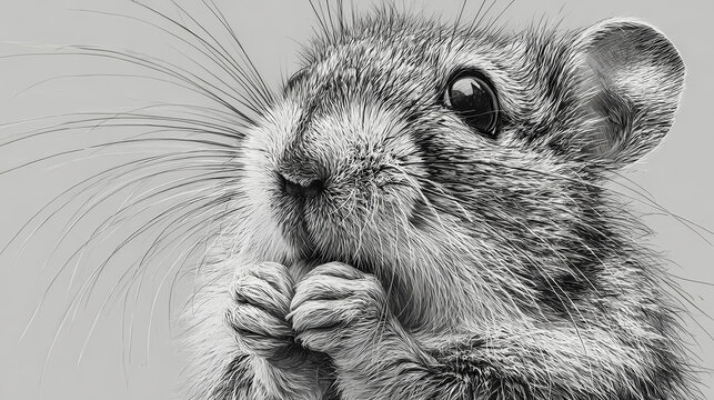 Elegant Pencil Sketch Art Animal Illustration Style