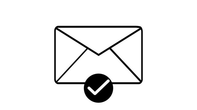 Email icon with check mark  verified message symbol