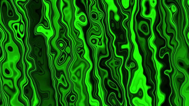 Vibrant Neon Green And Obsidian Black Liquid Plasma Swirl Glowing Energy Wave Loop abstract background
