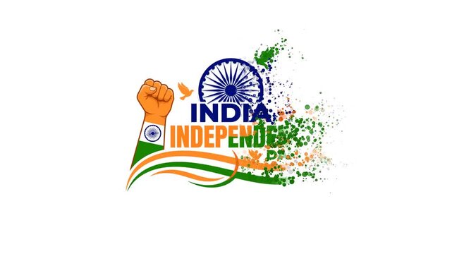 India Independence Day Celebration with National Flag and Ashoka Chakra.