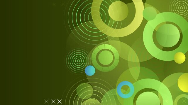 Abstract circle pattern on a dark background with copy space and a modern geometric look animation