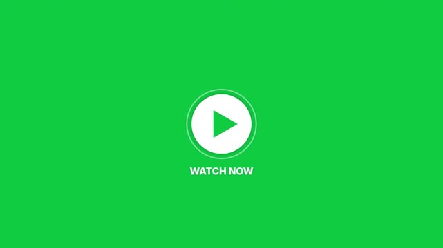 Play button ripple call to action animation on green screen