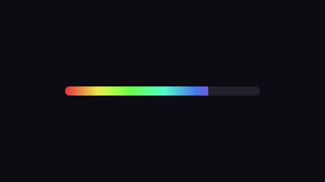 Progress bar loading animation, rainbow colors 4K