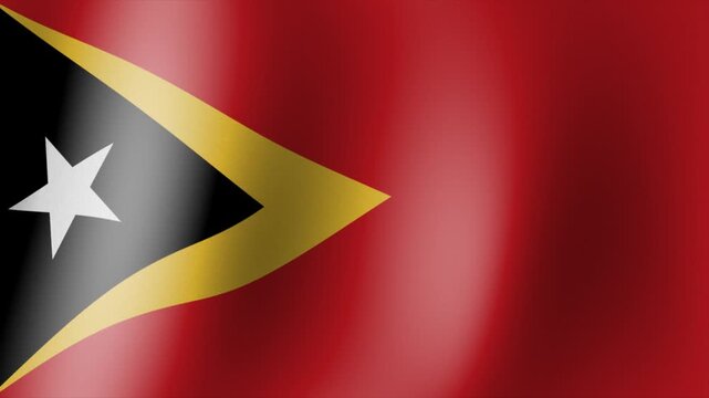 Timor-Leste Flag Waving on Silk Fabric Background, Realistic East Timor Flag Seamless Wave Animation.