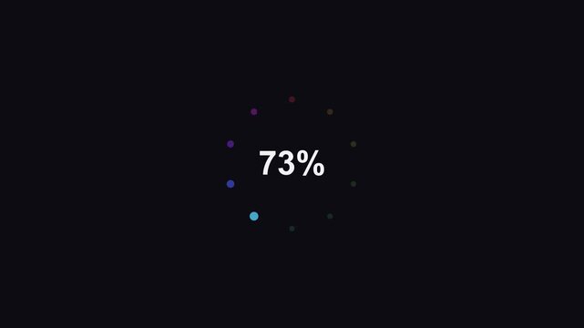 Dots progress indicator loading animation, rainbow colors 4K