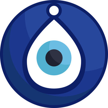 Traditional nazar amulet, protective eye symbol, vibrant blue hues, detailed concentric circles, spiritual ward against negative energy.