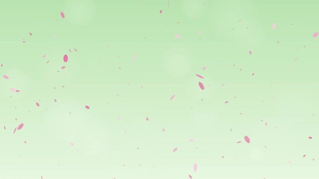 Cherry blossom petals swirling on green bokeh, spring background seamless loop 4K