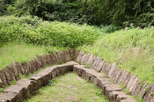 Victorian boat architect in the grass. Located near the ild coal mines in Salford.