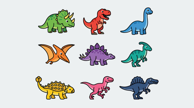 Cartoon dinosaur collection