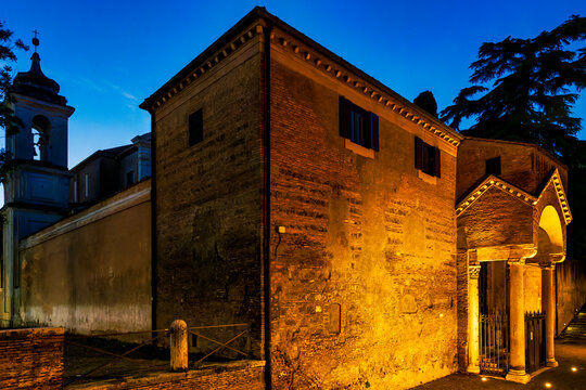 Basilica of San Clemente Exterior at Night Rome
