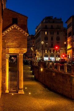 San Clemente Cloister Entrance Night Via Labicana Rome