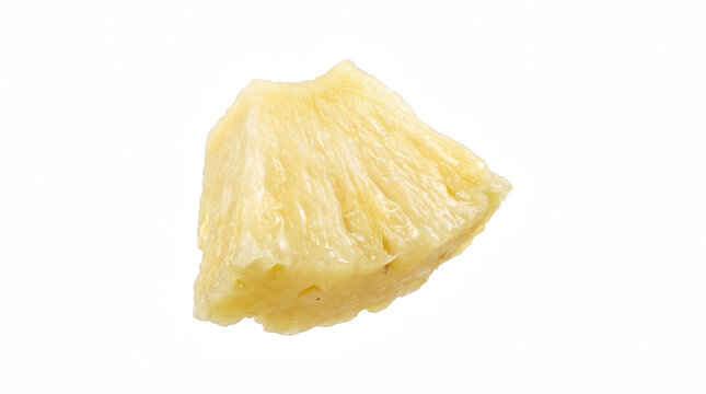 One fresh ripe pineapple fruit chunk slice isolated on transparent background for kitchen branding.