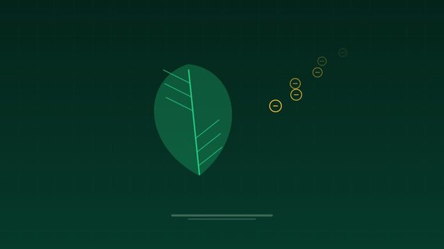 Animated Green leaf carbon reduction eco jade concept loop