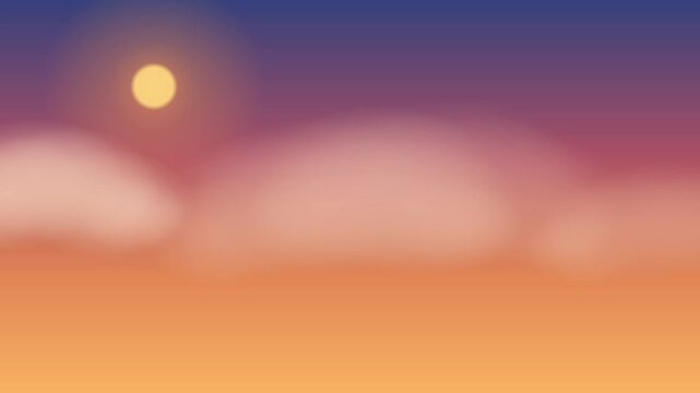 Orange sunset sky with drifting clouds, time lapse style background seamless loop 4K 002