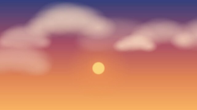 Orange sunset sky with drifting clouds, time lapse style background seamless loop 4K 014