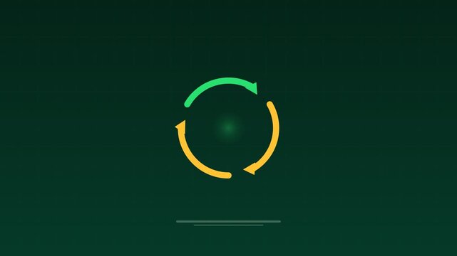 Animated Recycling arrows circular economy pine concept loop