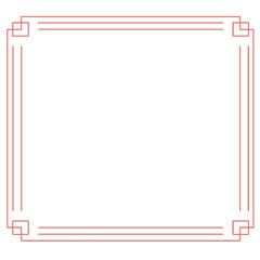 Fototapeta premium 注目させたい見出しやカードに最適な赤色の幾何学調四角フレームイラスト