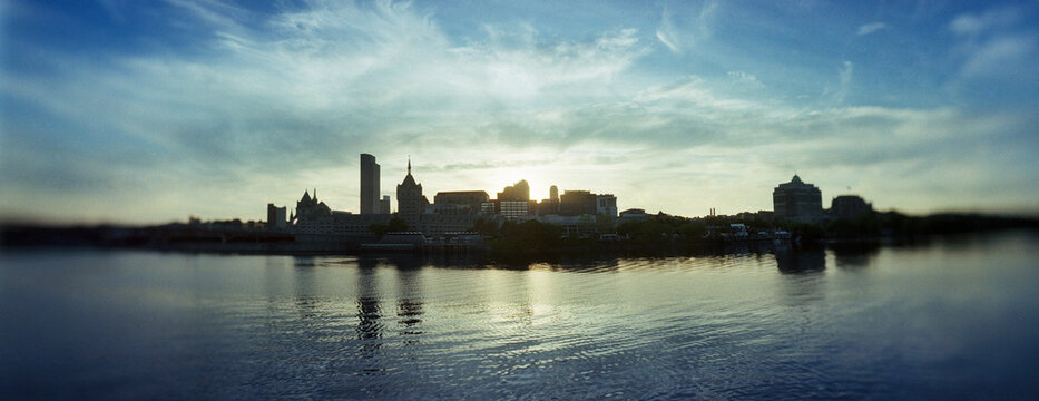 The City of Albany at sunset, Albany, New York State, United States