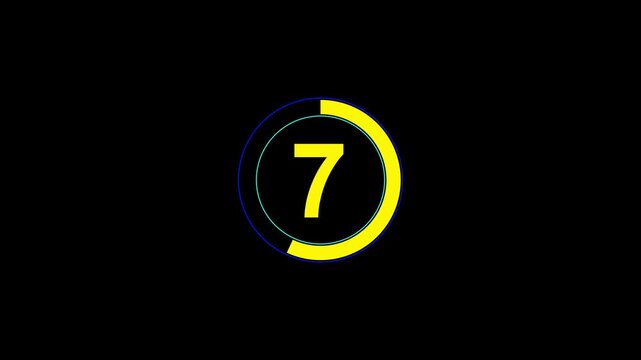 12 to 0 Digital Number Countdown Animation on black Background, Clean Timer for Presentation, Broadcast, Motion Graphic, and Video Intro.