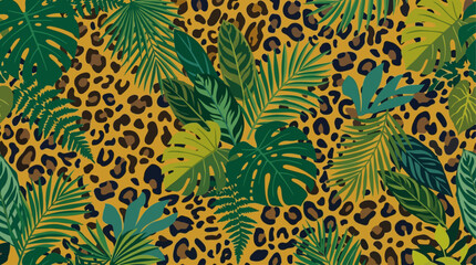 Vibrant tropical jungle leaf pattern design. © Abhinaya Project