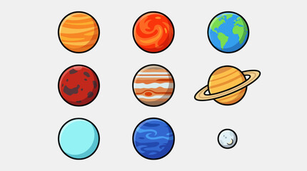 Celestial bodies icons © Ulosowo