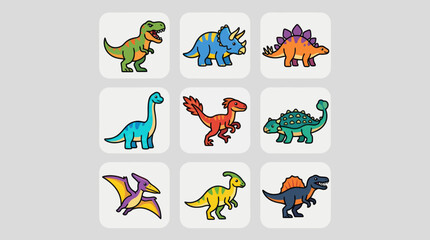 Collection of cartoon dinosaurs © Thamuss