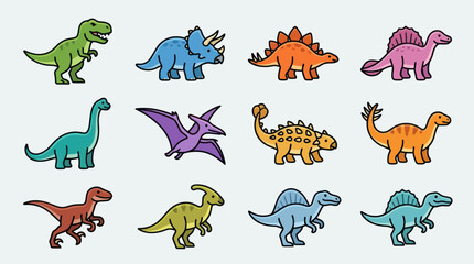 Collection of cartoon dinosaurs © Thamuss
