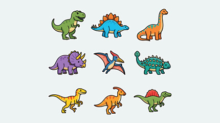 Collection of cartoon dinosaurs © Thamuss