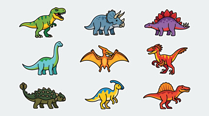 Collection of cartoon dinosaurs © Thamuss