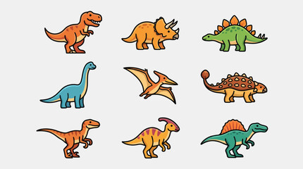 Collection of cartoon dinosaurs © Thamuss