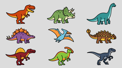 Collection of cartoon dinosaurs © Thamuss