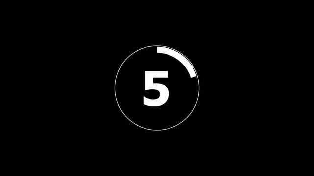 0 to 25 Countdown Timer Animation, Circular Number Count Up on Black Background for Presentation, Broadcast, Event, and Video Intro.