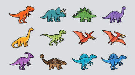 Collection of cartoon dinosaurs © Thamus