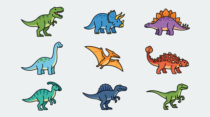 Collection of cartoon dinosaurs © Thamus
