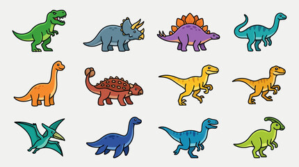 Collection of cartoon dinosaurs © Thamus