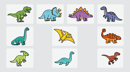 Collection of cartoon dinosaurs © Thamus