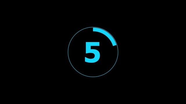 0 to 25 Countdown Timer Animation, Circular Number Count Up on Black Background for Presentation, Broadcast, Event, and Video Intro.