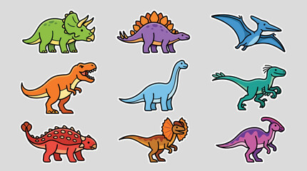 Collection of cartoon dinosaurs © Thamus