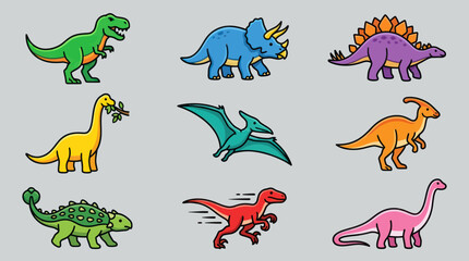 Collection of cartoon dinosaurs © Thamus