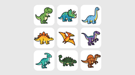 Collection of cartoon dinosaurs © Thamus