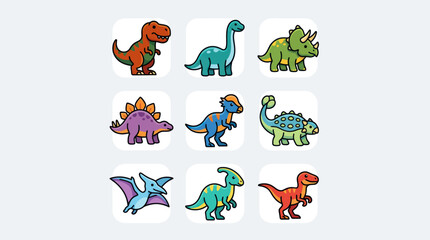 Collection of cartoon dinosaurs © Thamus