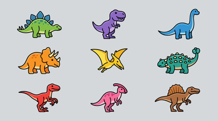 Collection of cartoon dinosaurs © Thamus